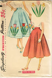 1950s Vintage Simplicity Sewing Pattern 4532 FF Simple Misses Circle Skirt 26W