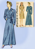 1940s Original Vintage Simplicity Pattern 4544 WWII Misses Housecoat Sz 30 Bust