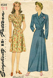1940s Original Vintage Simplicity Pattern 4544 WWII Misses Housecoat Sz 30 Bust