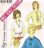 1950s Original Vintage Simplicity Pattern 4549 Uncut Half Scale Manikin Blouse