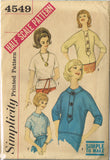 1950s Original Vintage Simplicity Pattern 4549 Uncut Half Scale Manikin Blouse