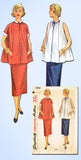 1950s Original Vintage Simplicity Pattern 4560 Misses Maternity Top & Skirt 30B