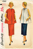 1950s Original Vintage Simplicity Pattern 4560 Misses Maternity Top & Skirt 30B