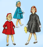 1950s Vintage Simplicity Sewing Pattern 4576 Uncut Girls Flared Coat Size 4
