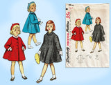 1950s Vintage Simplicity Sewing Pattern 4576 Uncut Girls Flared Coat Size 4