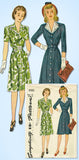 1940s Original Simplicity Sewing Pattern 4583 Uncut WWII Shirtwaist Dress 34B