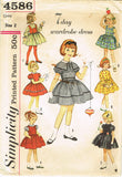 1950s Vintage Simplicity Sewing Pattern 4586 Toddler Girls 7 Day Dress Size 2 - Vintage4me2