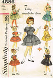 1950s Vintage Simplicity Sewing Pattern 4586 Toddler Girls 7 Day Dress Size 4 - Vintage4me2