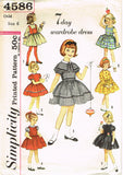 1950s Vintage Simplicity Sewing Pattern 4586 Toddler Girls 7 Day Dress Size 6 - Vintage4me2