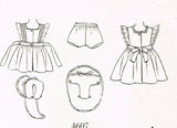 1940s Vintage Simplicity Pattern 4607 Baby Girls Pinafore Dress & Bonnet Sz 6 mos