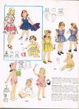 1940s Vintage Simplicity Pattern 4607 Baby Girls Pinafore Dress & Bonnet Sz 6 mos