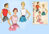 Simplicity 4613: 1950s Cute Misses Sleeveless Blouse 32B Vintage Sewing Pattern