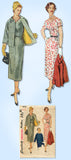 1950s Original Vintage Simplicity Pattern 4614 Misses Slender Dress & Jacket 32B