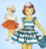 1950s Vintage Simplicity Sewing Pattern 4625 Uncut Toddler Girls Sun Dress Size 4