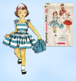 1950s Vintage Simplicity Sewing Pattern 4625 Uncut Toddler Girls Sun Dress Size 3