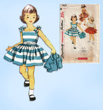1950s Vintage Simplicity Sewing Pattern 4625 Uncut Toddler Girls Sun Dress Size 4