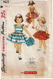 1950s Vintage Simplicity Sewing Pattern 4625 Uncut Toddler Girls Sun Dress Size 4