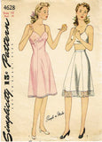 1940s Vintage Simplicity Sewing Pattern 4628 Simple Misses WWII Slip Sz 32 Bust
