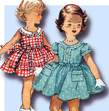 1950s Vintage Simplicity Sewing Pattern 4628 Toddler Girls Daughter Dress Sz 5