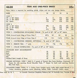 1950s Vintage Simplicity Sewing Pattern 4630 Uncut Misses Empire Dress Sz 14 32B