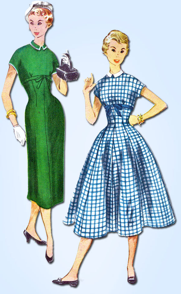 1950s Vintage Simplicity Sewing Pattern 4630 Uncut Misses Empire Dress Sz 14 32B