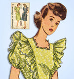 1940s Vintage Simplicity Sewing Pattern 4632 Misses WWII Pinafore Sun Dress 32 B