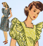 1940s Vintage Simplicity Sewing Pattern 4632 Misses WWII Pinafore Sun Dress 32 B