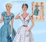 Simplicity 4635: 1950s Stunning Uncut Misses Dress 32 B  Vintage Sewing Pattern