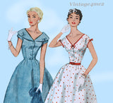 Simplicity 4635: 1950s Stunning Uncut Misses Dress 32 B  Vintage Sewing Pattern