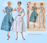 Simplicity 4635: 1950s Stunning Uncut Misses Dress 32 B  Vintage Sewing Pattern