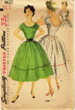 1950s Vintage Simplicity Sewing Pattern 4637 Misses Cocktail Dress Size 34 Bust