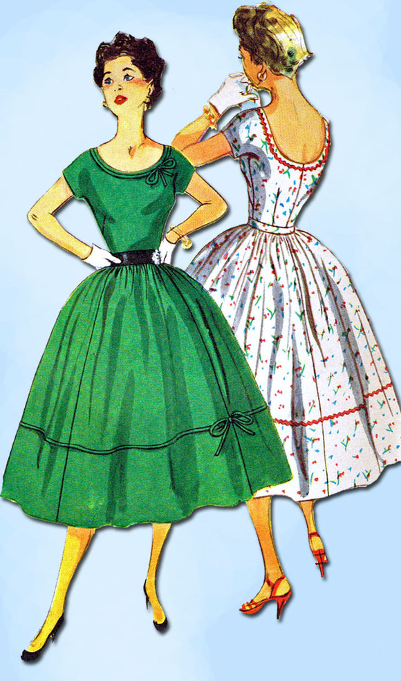1950s Vintage Simplicity Sewing Pattern 4637 Misses Cocktail Dress Size 34 Bust