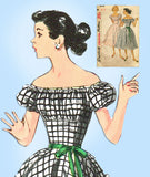 1950s Vintage Simplicity Sewing Pattern 4638 Misses Off the Shoulder Dress 32 B