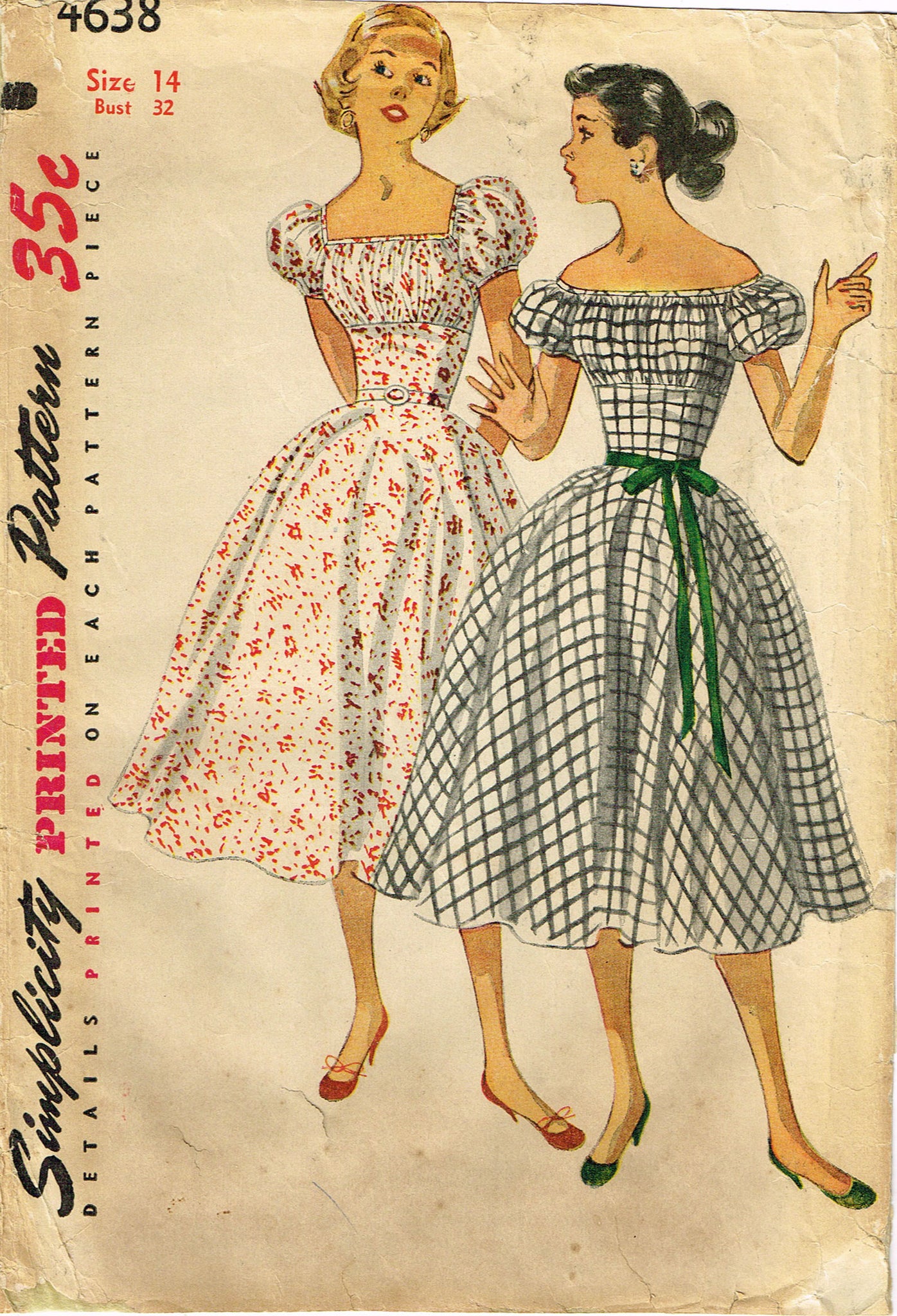 simplicity off the shoulder dress pattern 1950s Vintage Simplicity Sewing Pattern 4638 Misses Off the Shoulder D Vintage4me2
