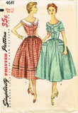 1950s Misses Simplicity Sewing Pattern 4641 FF Misses Mother Dress Size 12 30B
