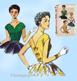 1950s Original Vintage Simplicity Sewing Pattern 4647 Misses Blouse Sz 32 Bust