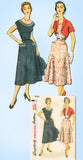 1950s Vintage Simplicity Sewing Pattern 4651 Uncut Misses Dress & Jacket Size 14