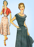 1950s Vintage Simplicity Sewing Pattern 4651 Uncut Misses Dress & Jacket Size 14