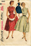 1950s Vintage Simplicity Sewing Pattern 4660 Uncut Misses Tucked Dress Sz 32 B