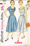 1950s Vintage Simplicity Sewing Pattern 4661 Easy Uncut Misses Sun Dress Sz 39B