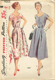1950s Misses Simplicity Sewing Pattern 4668 Uncut Misses Street Dress Sz 18 36B
