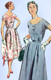 1950s Misses Simplicity Sewing Pattern 4668 Uncut Misses Street Dress Sz 18 36B