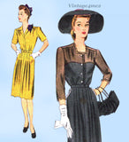 1940s Vintage Simplicity Sewing Pattern 4673 Uncut Plus Size Dinner Dress 40 B