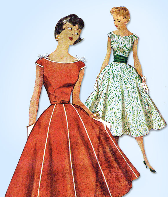 1950s Original Vintage Simplicity Sewing Pattern 4674 Misses Sun Dress Size 32 B
