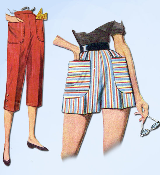 1950s Vintage Simplicity Sewing Pattern 4680 Uncut Misses Pedal Pushers Size 24W