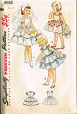 1950s Vintage Simplicity Sewing Pattern 4688 Toddler Girls Party Dress Size 2