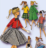1960s Vintage Simplicity Sewing Pattern 4700 Classic Barbie Doll Clothes Set - Vintage4me2
