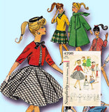 1960s Vintage Simplicity Sewing Pattern 4700 Classic Barbie Doll Clothes Set vintage4me2
