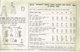 1950s Misses Simplicity Sewing Pattern 4717 Misses Maternity Pants Size 28 Waist