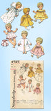 1960s Vintage Simplicity Sewing Pattern 4727 14 Inch Baby Doll Clothes Set